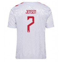 Maglia Calcio Danimarca Mathias Jensen #7 Seconda Divisa Europei 2024 Manica Corta